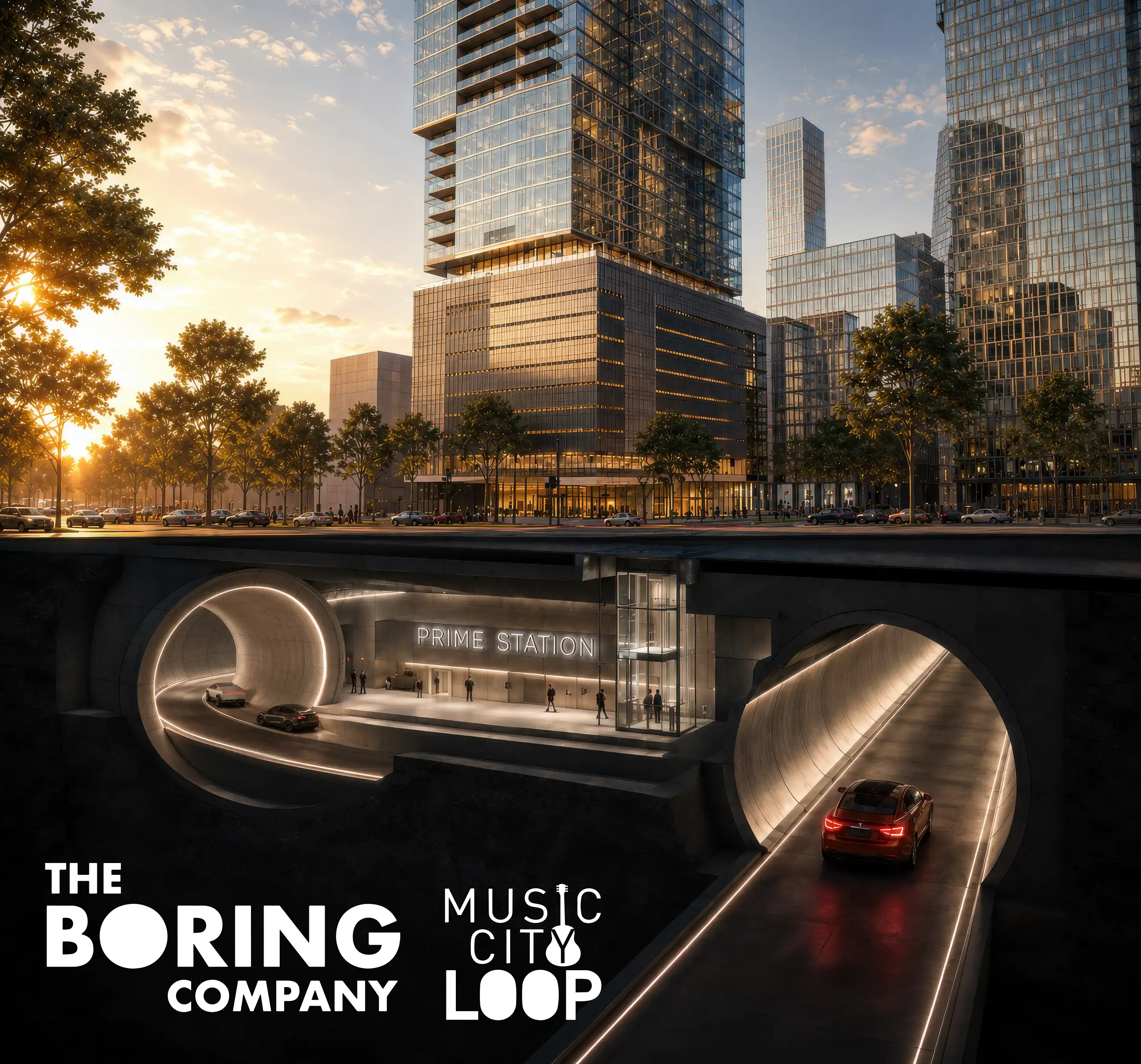 Music City Loop tunnel station rendering